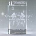 5 * 5 * 8cm beau cube laser en cristal 3D pour cadeau CM-CCB001